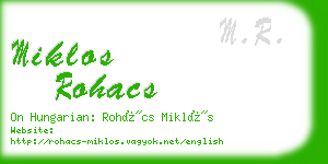 miklos rohacs business card